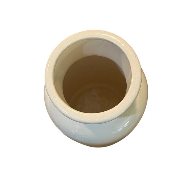 ASHLAND Ceramic Tabletop Decor Vase Two Tone Wood Grain Look Creme - Picture 4 of 5